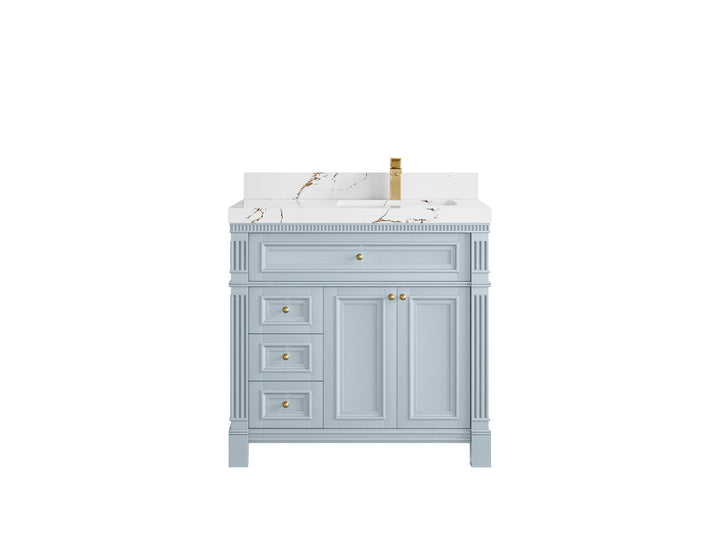 Paris 36 in. W x 22 in. D Right Offset Sink Bathroom Vanity - photo 36