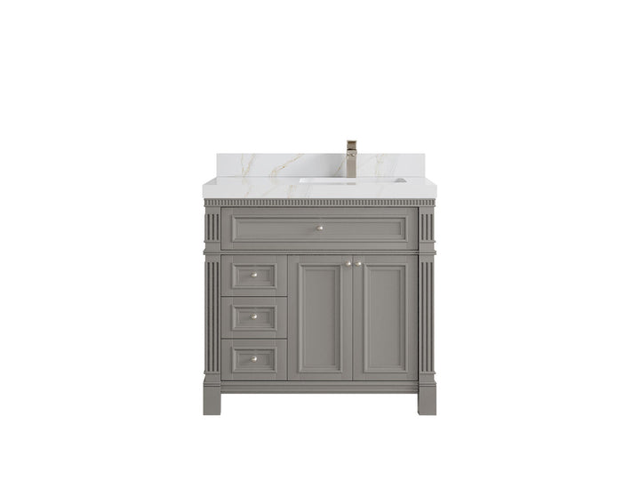 Paris 36 in. W x 22 in. D Right Offset Sink Bathroom Vanity - photo 18