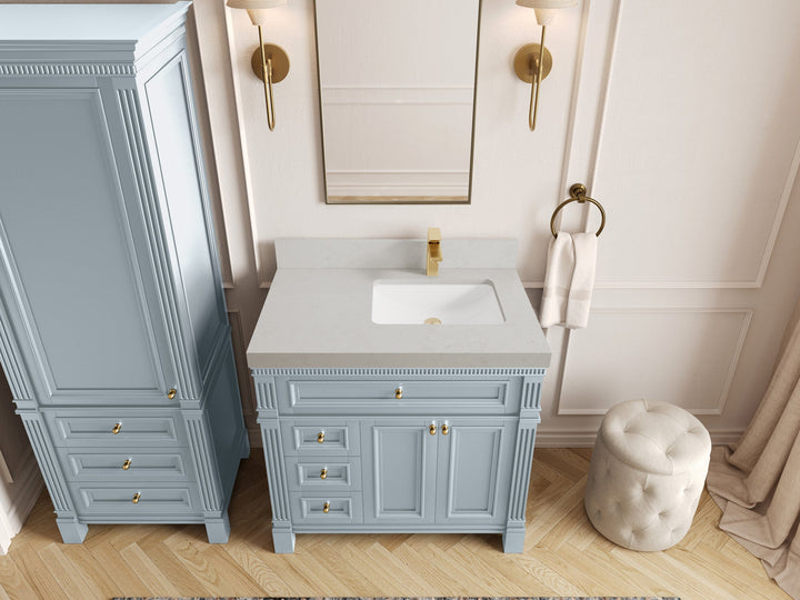 Paris 36 in. W x 22 in. D Right Offset Sink Bathroom Vanity - photo 13