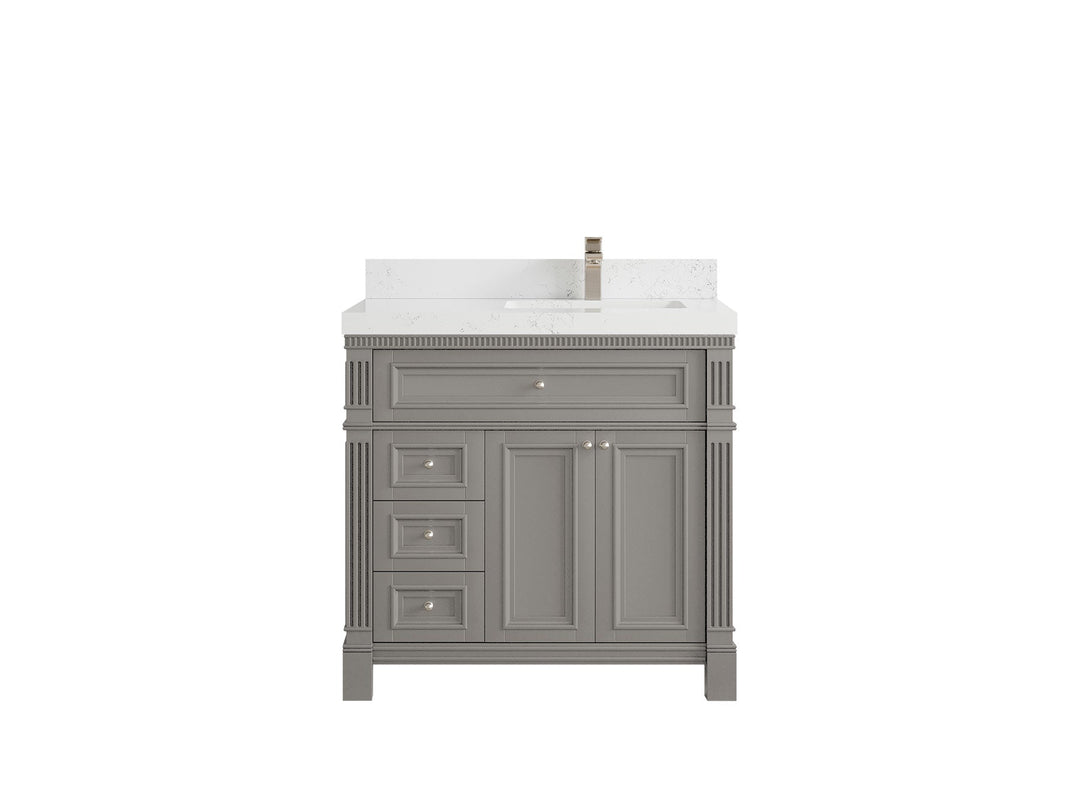 Paris 36 in. W x 22 in. D Right Offset Sink Bathroom Vanity - Willow Bath and Vanity