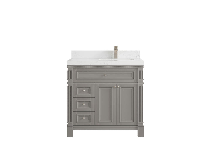 Paris 36 in. W x 22 in. D Right Offset Sink Bathroom Vanity - photo 30
