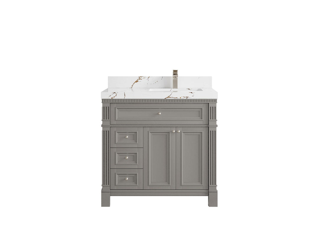 Paris 36 in. W x 22 in. D Right Offset Sink Bathroom Vanity - Willow Bath and Vanity