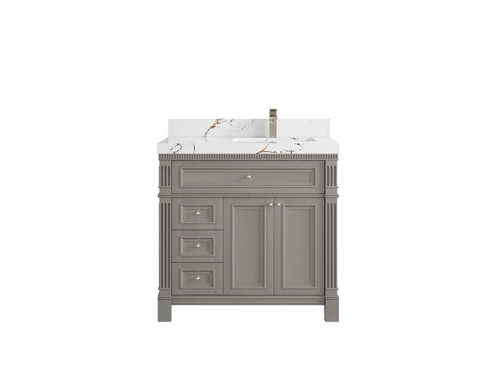 Paris 36 in. W x 22 in. D Right Offset Sink Bathroom Vanity - photo 36