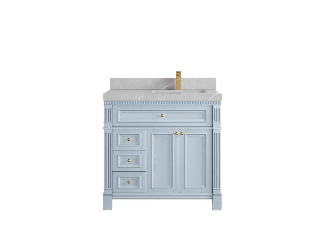 Paris 36 in. W x 22 in. D Right Offset Sink Bathroom Vanity - Willow Bath and Vanity