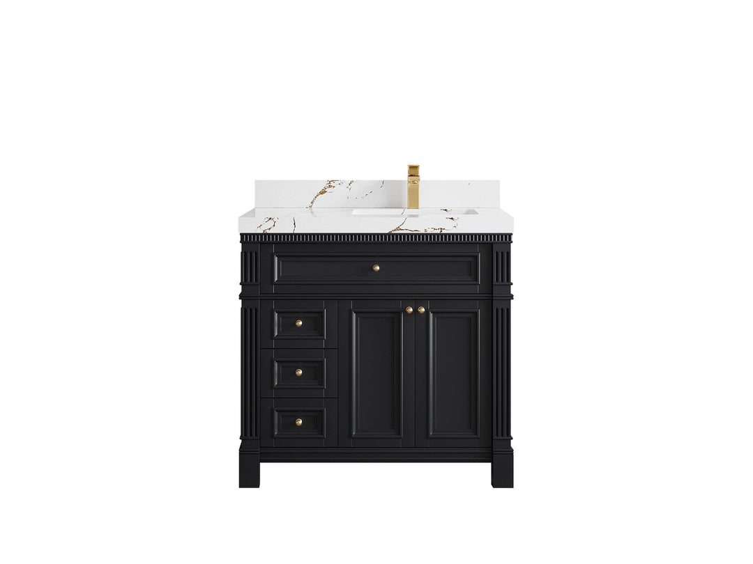 Paris 36 in. W x 22 in. D Right Offset Sink Bathroom Vanity - Willow Bath and Vanity
