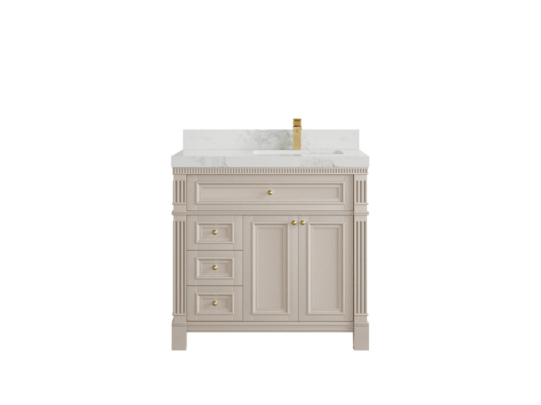 Paris 36 in. W x 22 in. D Right Offset Sink Bathroom Vanity - Willow Bath and Vanity