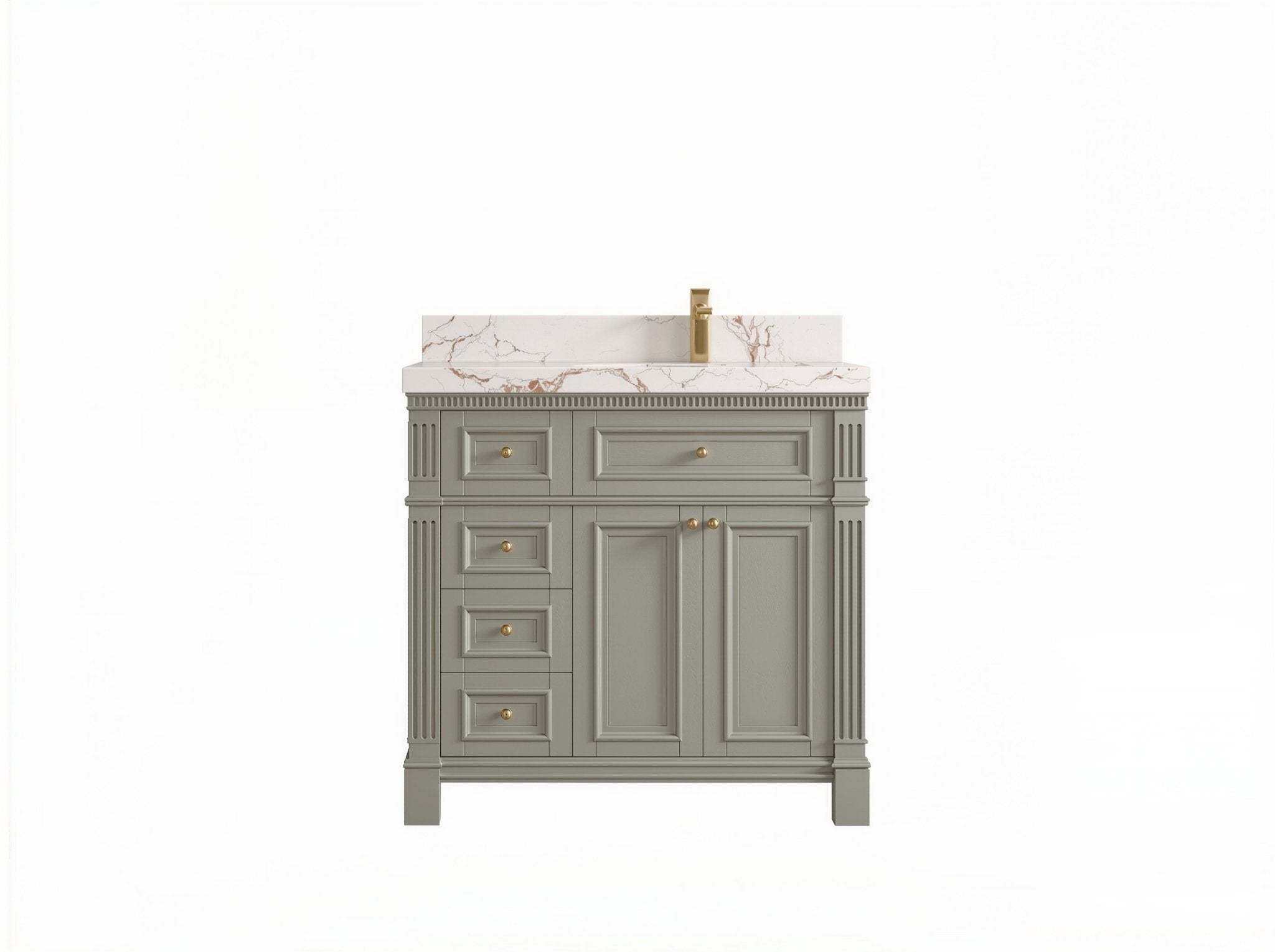 Paris 36 in. W x 22 in. D Right Offset Sink Bathroom Vanity - Willow Bath and Vanity