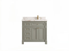 Paris 36 in. W x 22 in. D Right Offset Sink Bathroom Vanity - photo 1