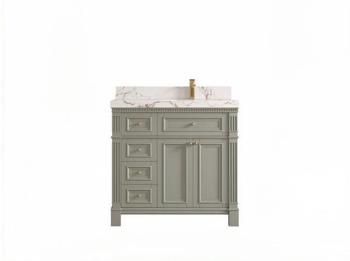 Paris 36 in. W x 22 in. D Right Offset Sink Bathroom Vanity - photo 1
