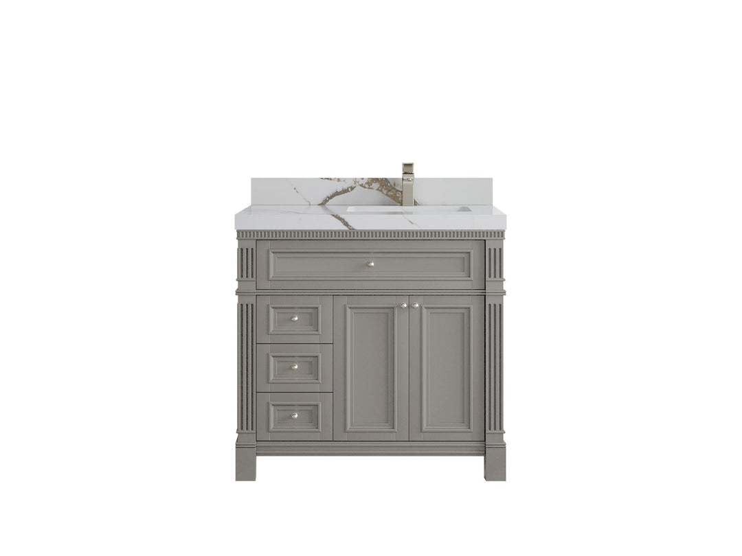 Paris 36 in. W x 22 in. D Right Offset Sink Bathroom Vanity - Willow Bath and Vanity