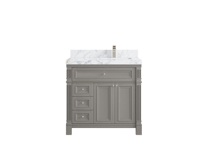 Paris 36 in. W x 22 in. D Right Offset Sink Bathroom Vanity - photo 16