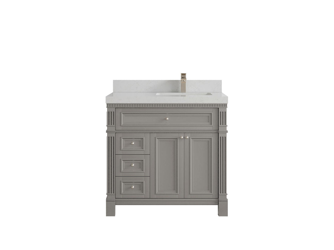 Paris 36 in. W x 22 in. D Right Offset Sink Bathroom Vanity - Willow Bath and Vanity