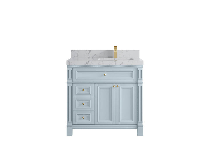 Paris 36 in. W x 22 in. D Right Offset Sink Bathroom Vanity - photo 42
