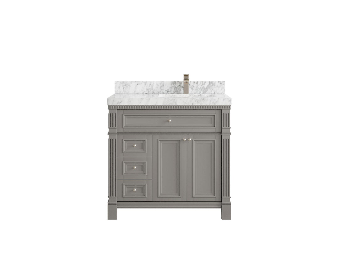 Paris 36 in. W x 22 in. D Right Offset Sink Bathroom Vanity - Willow Bath and Vanity