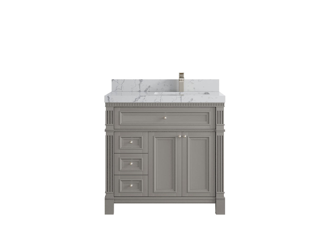 Paris 36 in. W x 22 in. D Right Offset Sink Bathroom Vanity - Willow Bath and Vanity