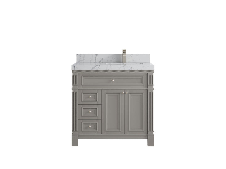 Paris 36 in. W x 22 in. D Right Offset Sink Bathroom Vanity - photo 42