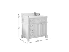 Paris 36 in. W x 22 in. D Right Offset Sink Bathroom Vanity - photo 2