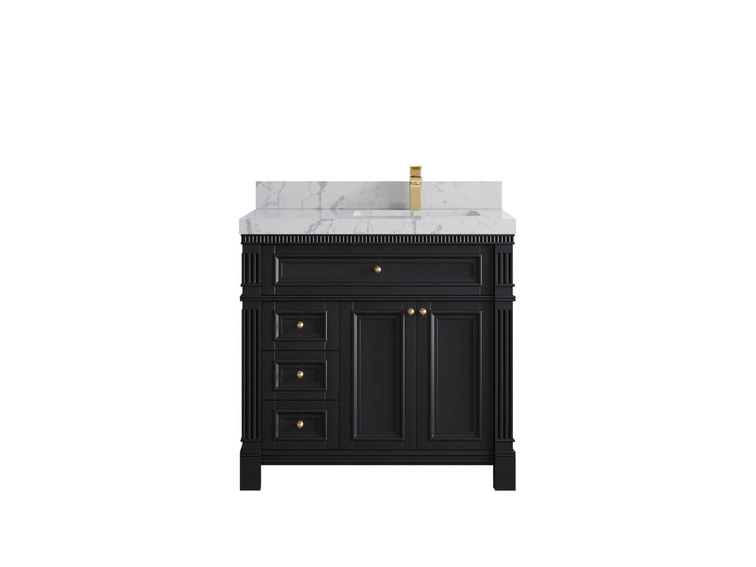Paris 36 in. W x 22 in. D Right Offset Sink Bathroom Vanity - Willow Bath and Vanity