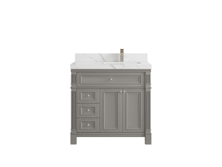 Paris 36 in. W x 22 in. D Right Offset Sink Bathroom Vanity - photo 12