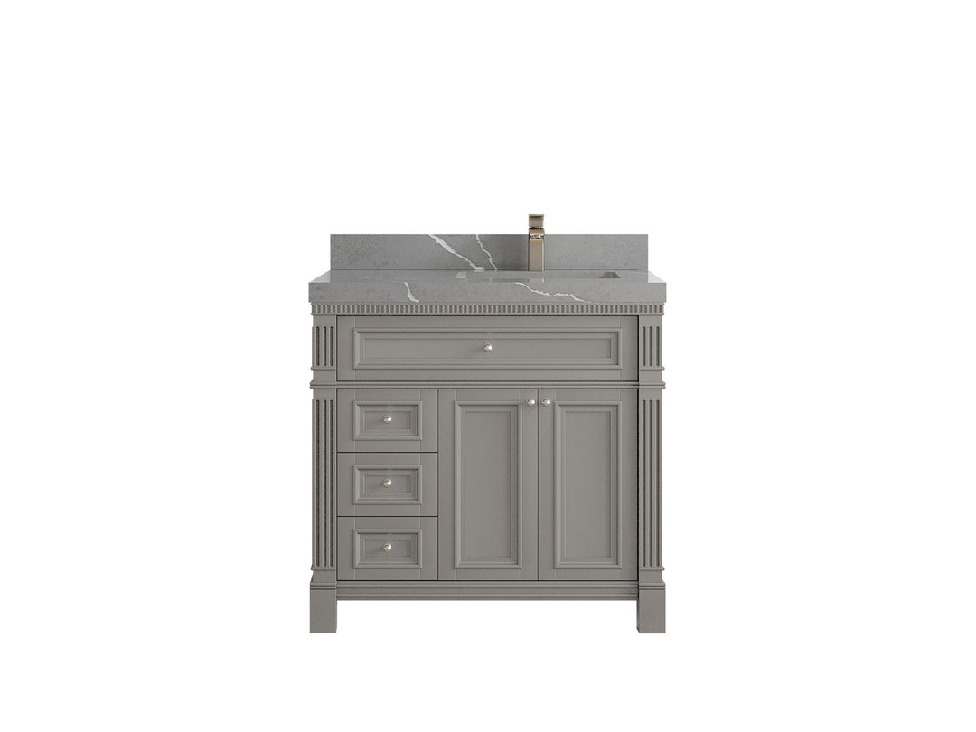 Paris 36 in. W x 22 in. D Right Offset Sink Bathroom Vanity - Willow Bath and Vanity