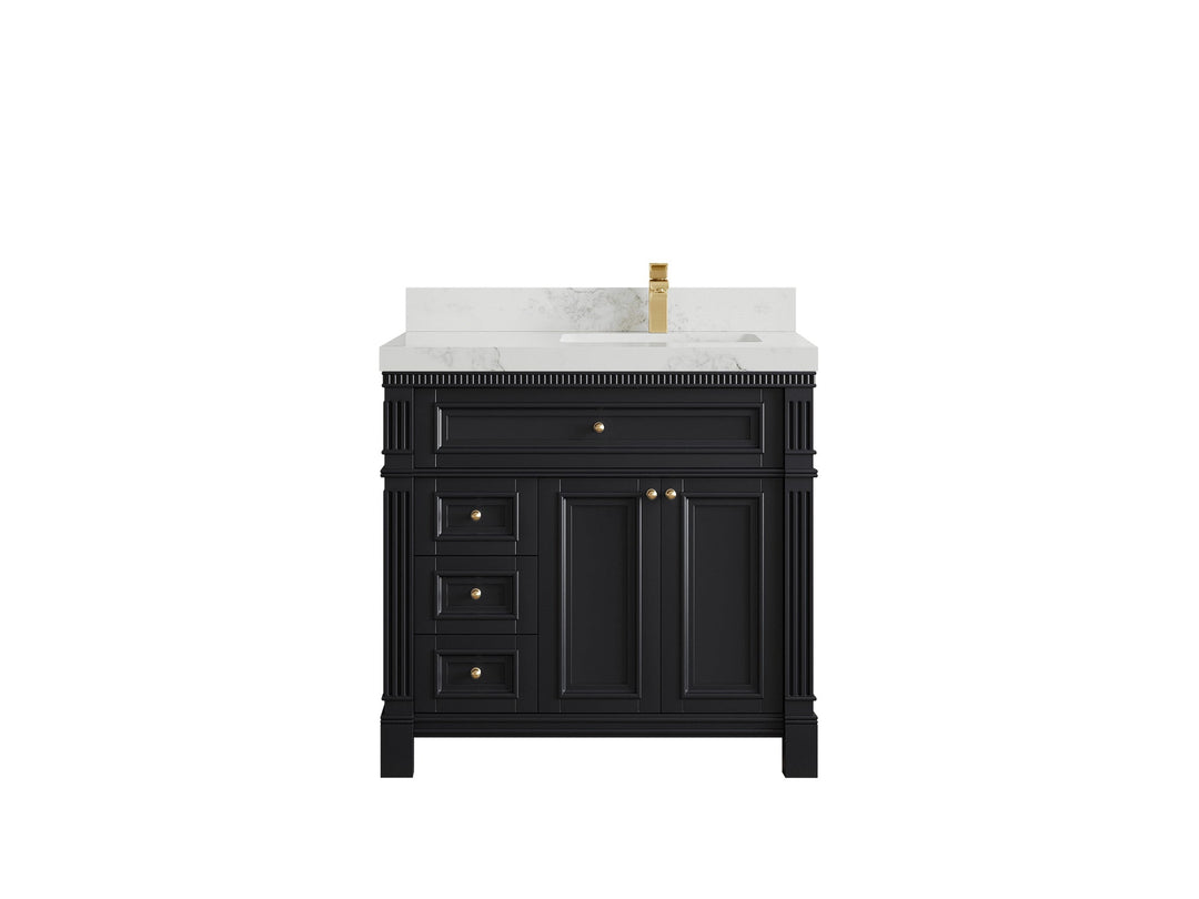 Paris 36 in. W x 22 in. D Right Offset Sink Bathroom Vanity - Willow Bath and Vanity