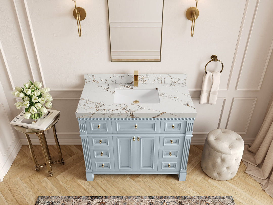 Paris 42 in. W x 22 in. D Single Sink Bathroom Vanity - Willow Bath and Vanity
