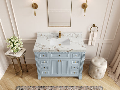 Paris 42 in. W x 22 in. D Single Sink Bathroom Vanity - Willow Bath and Vanity