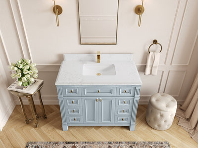 Paris 42 in. W x 22 in. D Single Sink Bathroom Vanity - Willow Bath and Vanity
