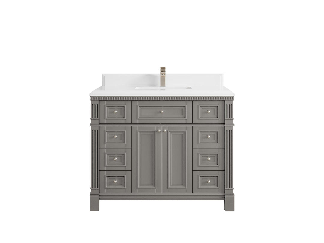 Paris 42 in. W x 22 in. D Single Sink Bathroom Vanity - Willow Bath and Vanity