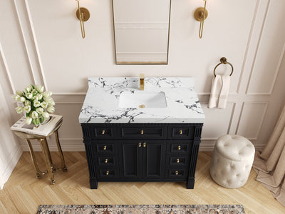 Paris 42 in. W x 22 in. D Single Sink Bathroom Vanity - Willow Bath and Vanity