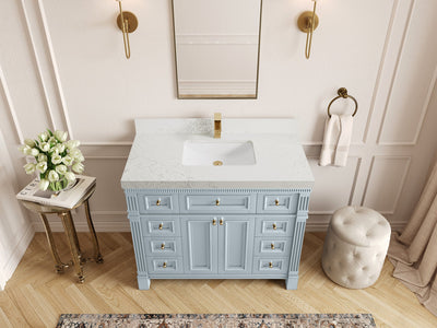 Paris 42 in. W x 22 in. D Single Sink Bathroom Vanity - Willow Bath and Vanity