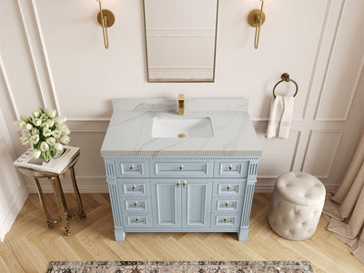 Paris 42 in. W x 22 in. D Single Sink Bathroom Vanity - Willow Bath and Vanity
