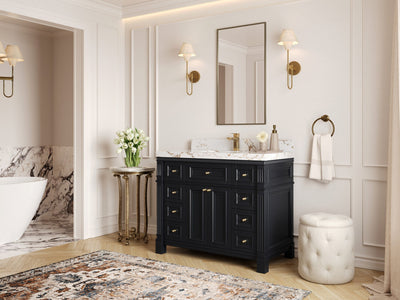 Paris 42 in. W x 22 in. D Single Sink Bathroom Vanity - Willow Bath and Vanity
