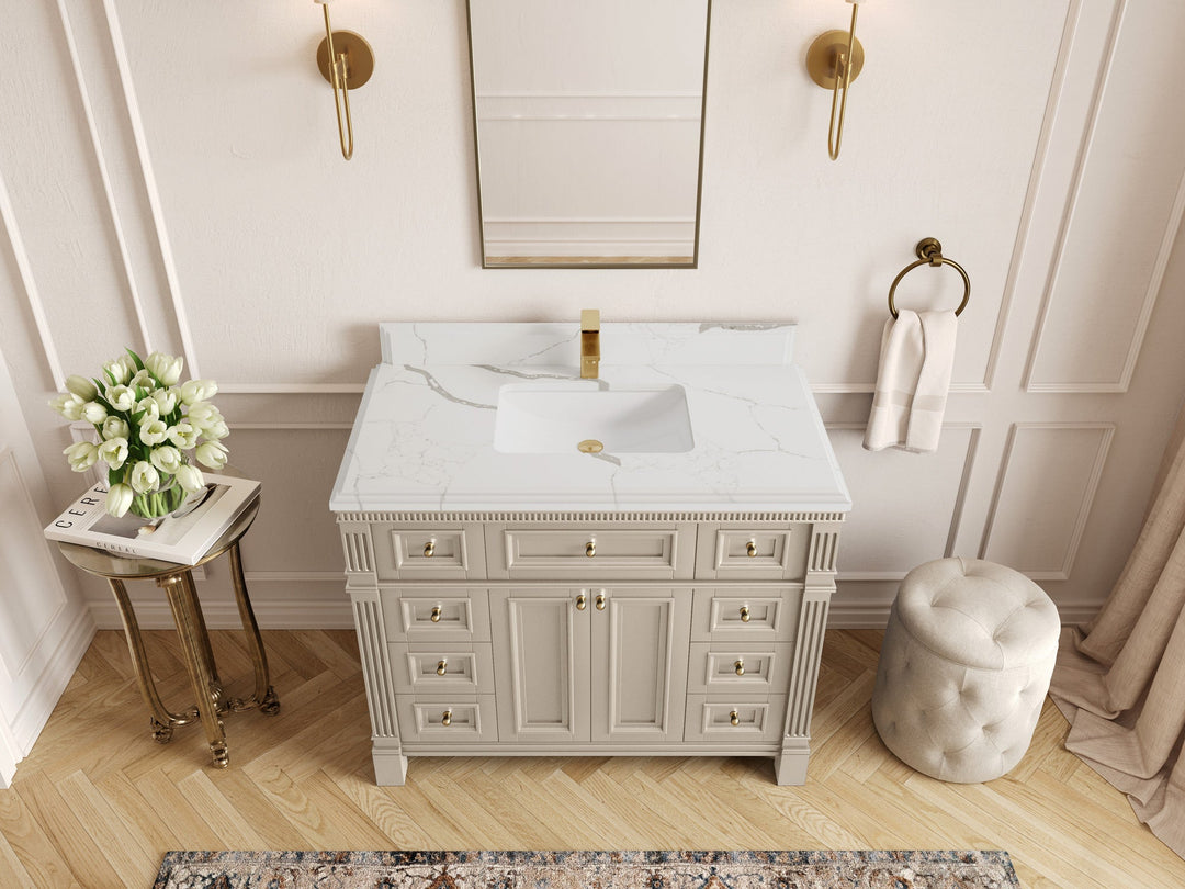 Paris 42 in. W x 22 in. D Single Sink Bathroom Vanity - Willow Bath and Vanity