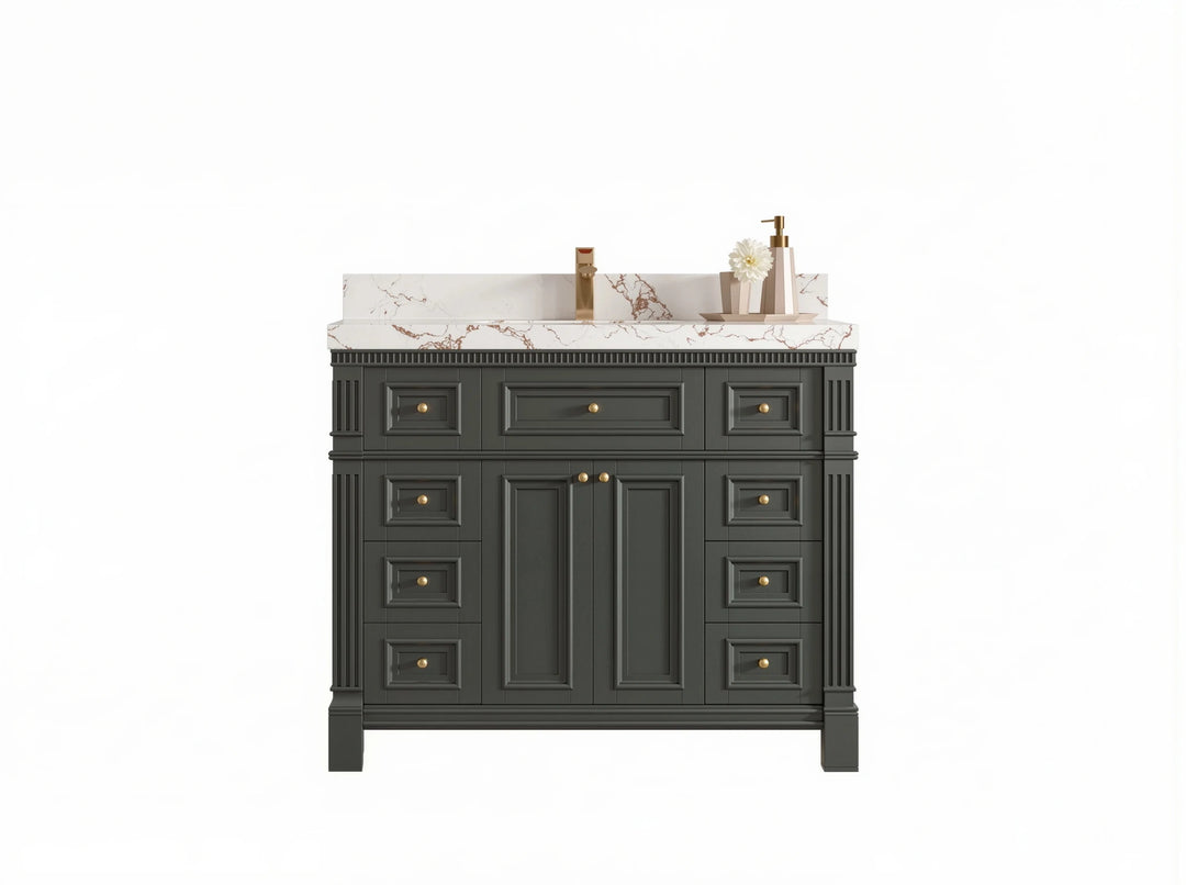 Paris 42 in. W x 22 in. D Single Sink Bathroom Vanity | 
              
                Black Top
                
                  
             - PRS_BLT_CA_BK_42 - photo №1