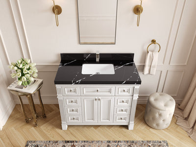 Paris 42 in. W x 22 in. D Single Sink Bathroom Vanity - Willow Bath and Vanity