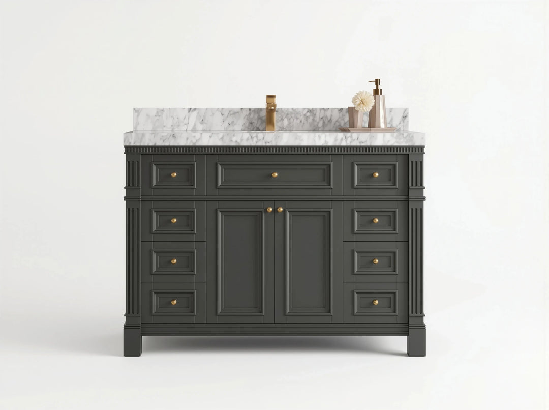 Paris 48 in. W x 22 in. D Single Sink Bathroom Vanity | 
              
                Black Top
                
                  
             - PRS_BLT_CA_BK_48S - photo №1
