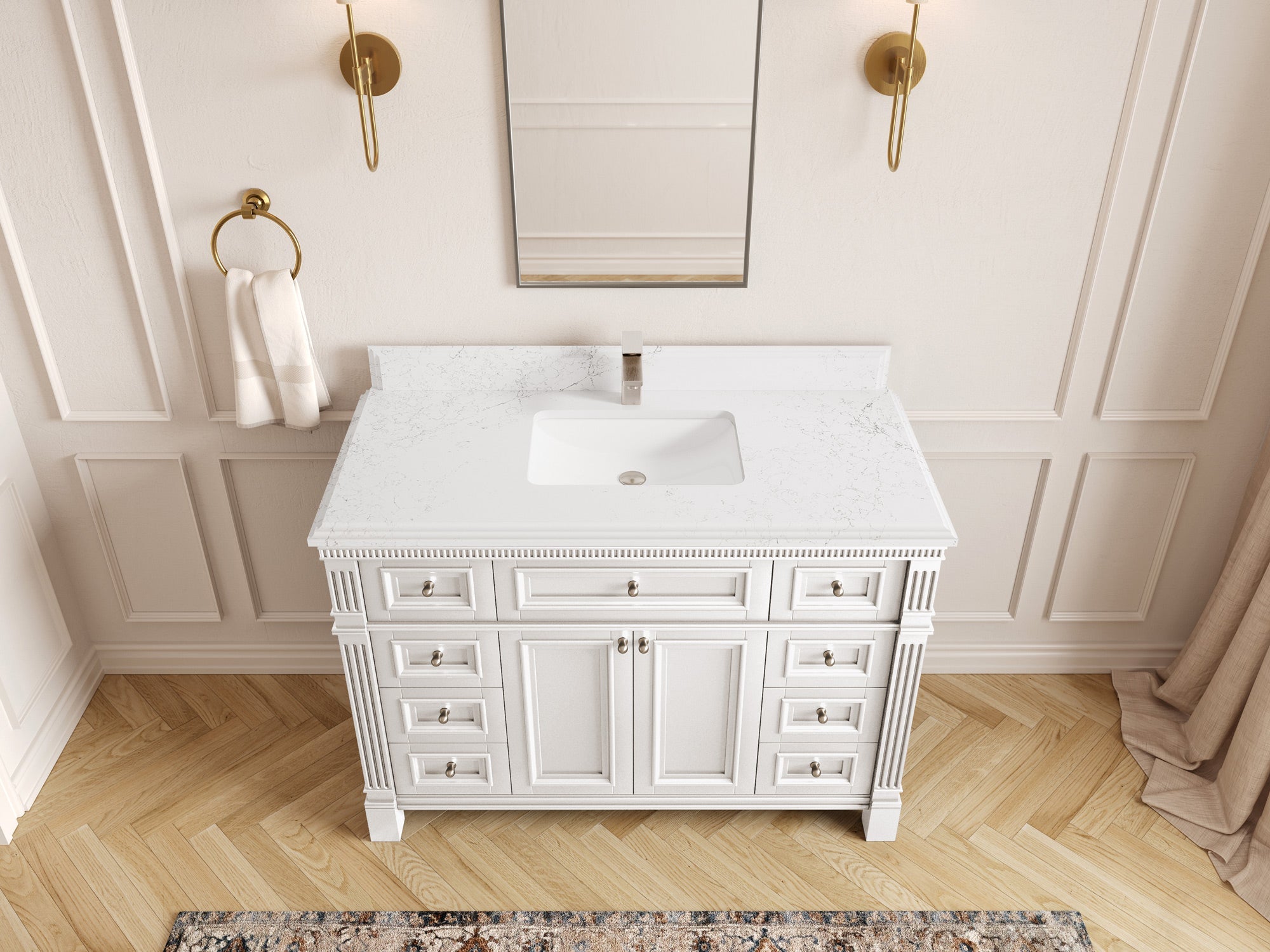 Paris 48 in. W x 22 in. D Single Sink Bathroom Vanity - Willow Bath and Vanity