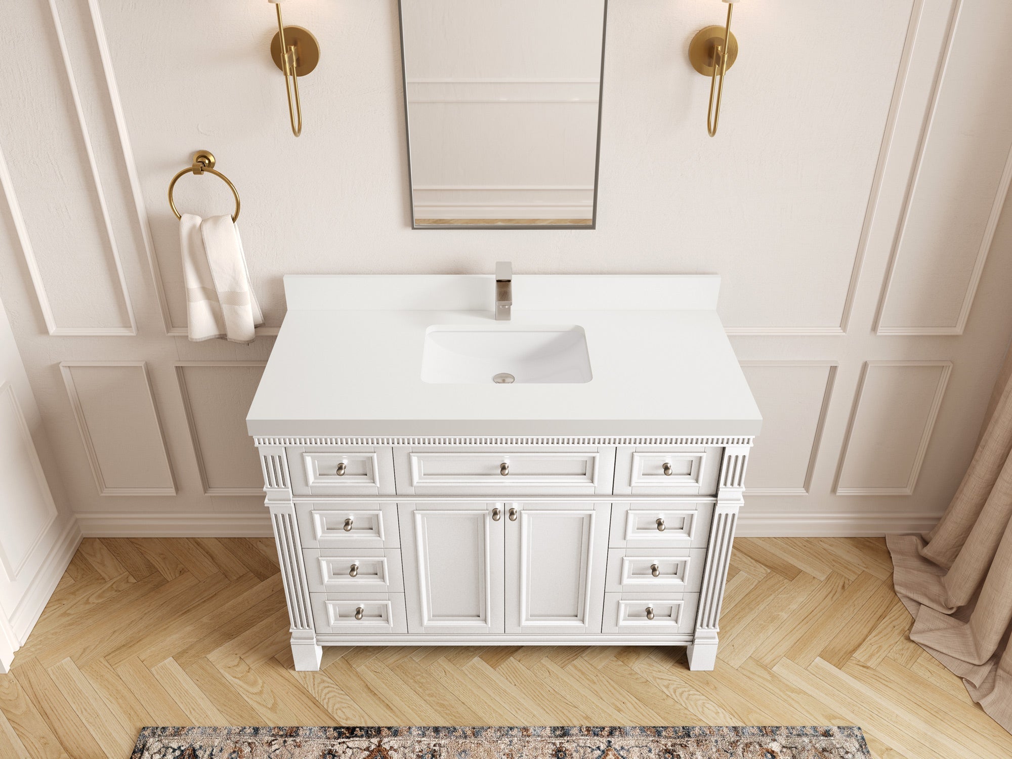 Paris 48 in. W x 22 in. D Single Sink Bathroom Vanity - Willow Bath and Vanity
