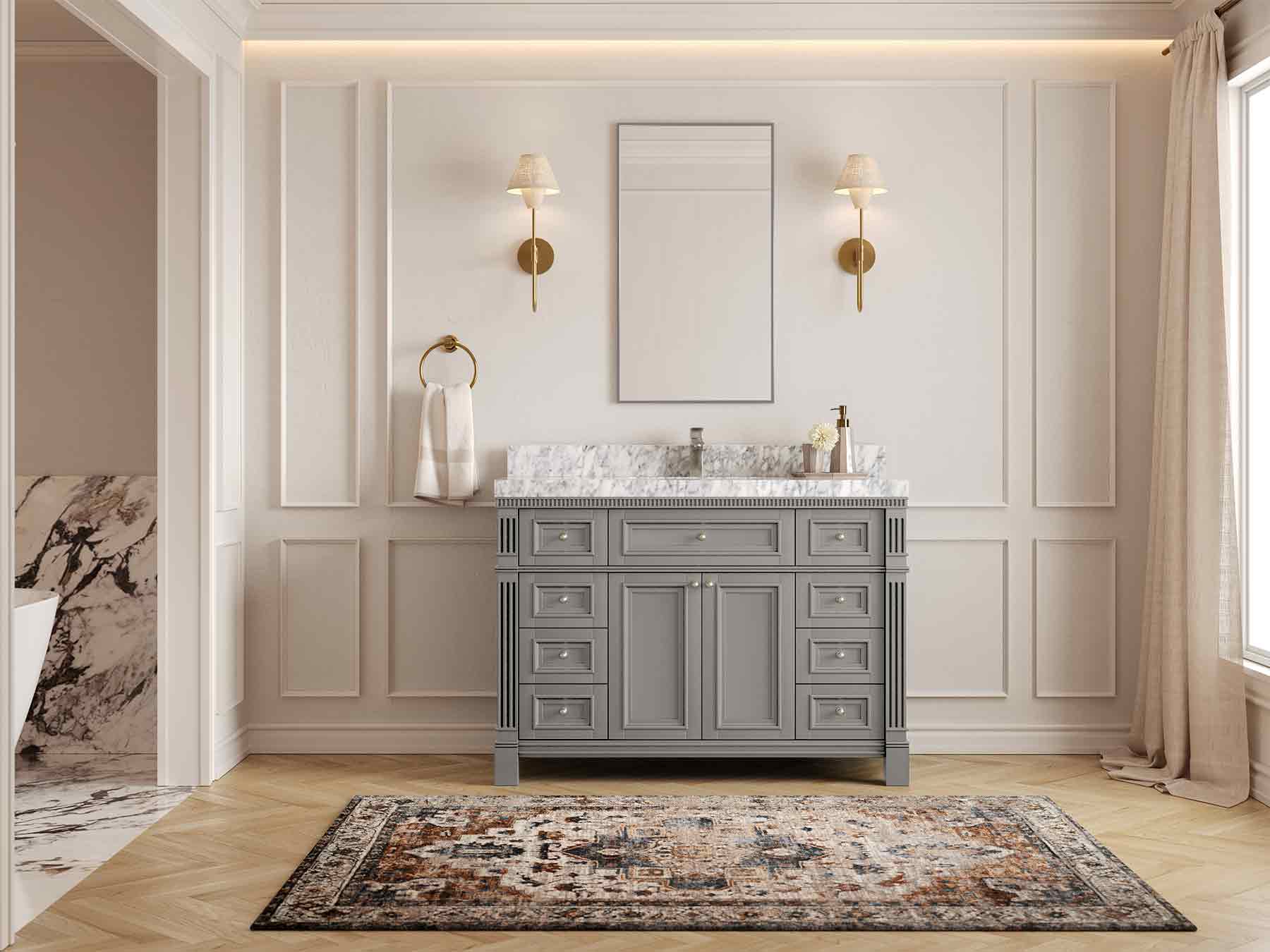 Paris 48 in. W x 22 in. D Single Sink Bathroom Vanity - Willow Bath and Vanity