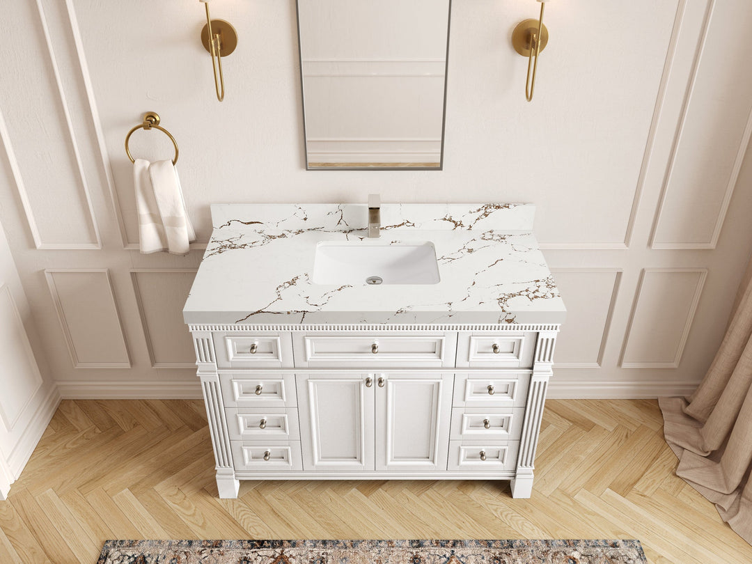 Paris 48 in. W x 22 in. D Single Sink Bathroom Vanity - Willow Bath and Vanity