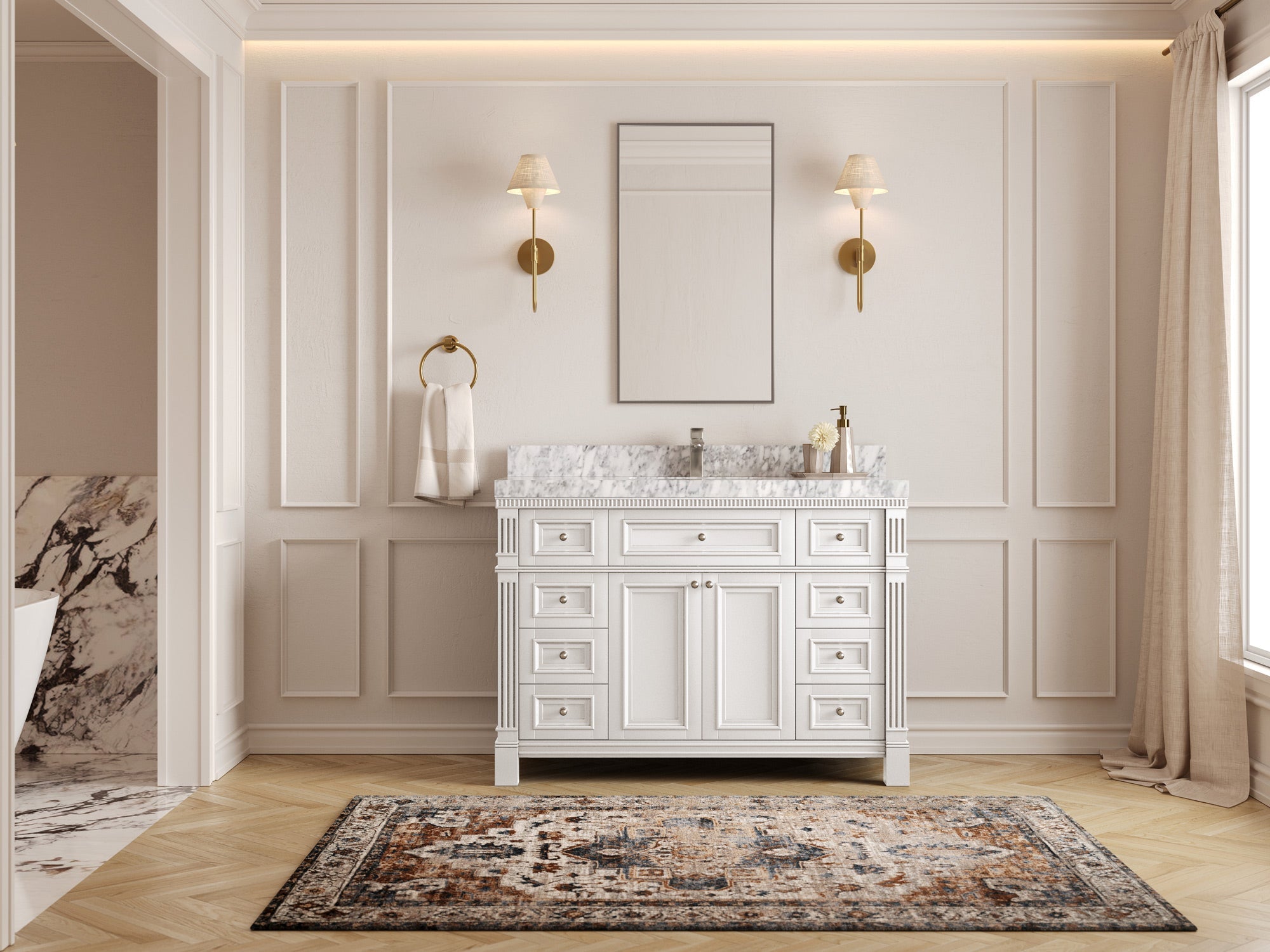 Paris 48 in. W x 22 in. D Single Sink Bathroom Vanity - Willow Bath and Vanity