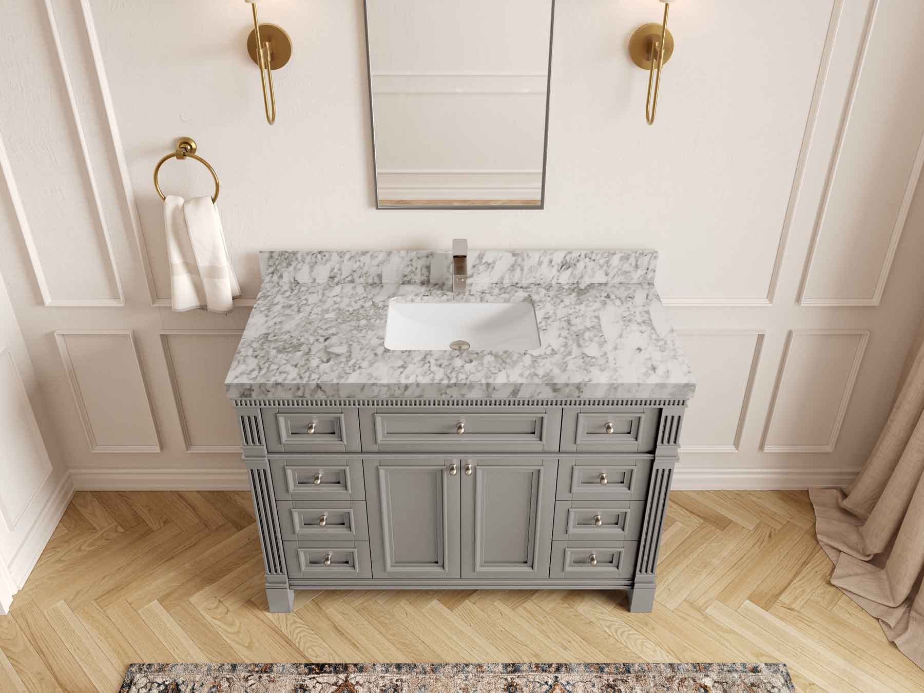 Paris 48 in. W x 22 in. D Single Sink Bathroom Vanity - Willow Bath and Vanity