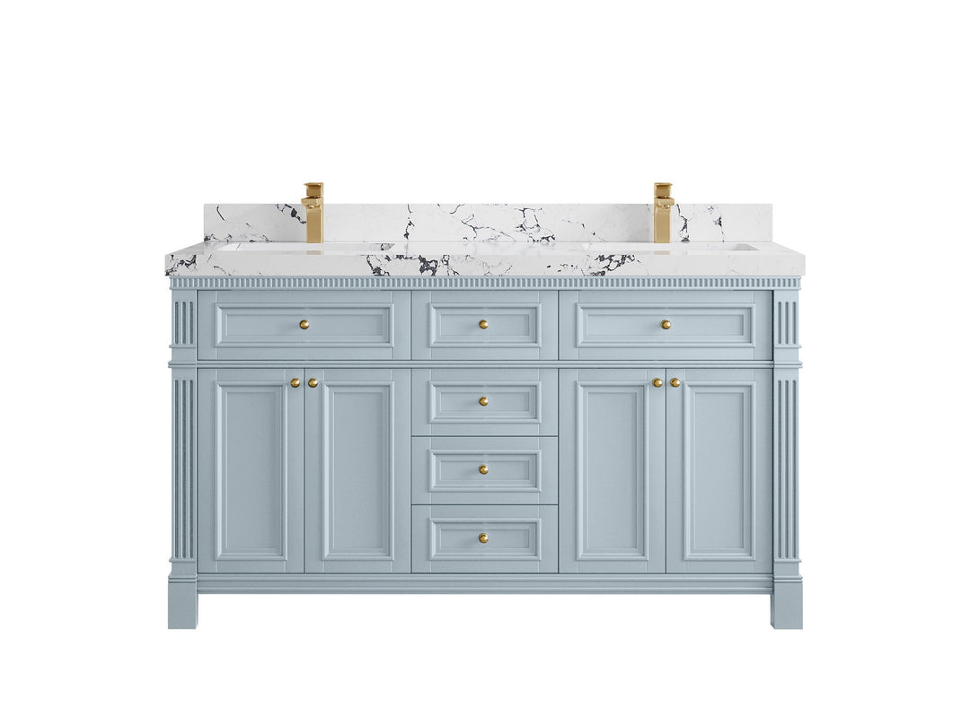 Paris 60 in. W x 22 in. D Double Sink Bathroom Vanity - Willow Bath and Vanity