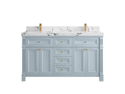 Paris 60 in. W x 22 in. D Double Sink Bathroom Vanity - Willow Bath and Vanity