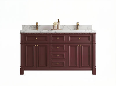 Paris 60 in. W x 22 in. D Double Sink Bathroom Vanity - Willow Bath and Vanity