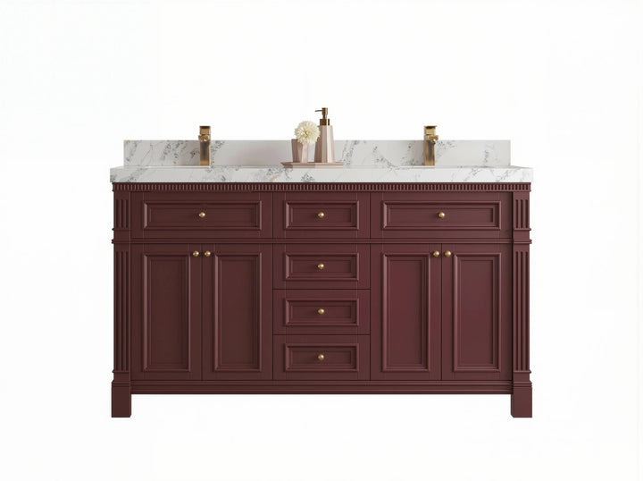 Paris 60 in. W x 22 in. D Double Sink Bathroom Vanity - photo 1