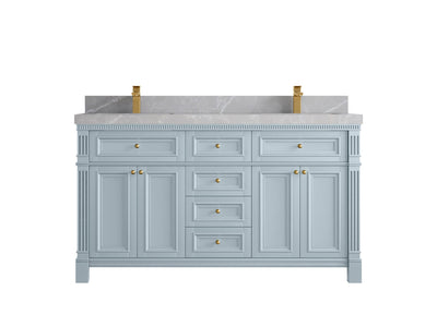 Paris 60 in. W x 22 in. D Double Sink Bathroom Vanity - Willow Bath and Vanity