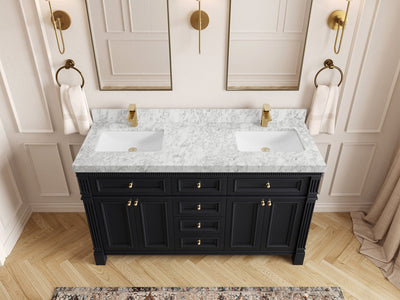 Paris 60 in. W x 22 in. D Double Sink Bathroom Vanity - Willow Bath and Vanity