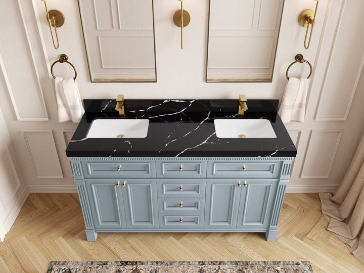 Paris 60 in. W x 22 in. D Double Sink Bathroom Vanity - photo 11